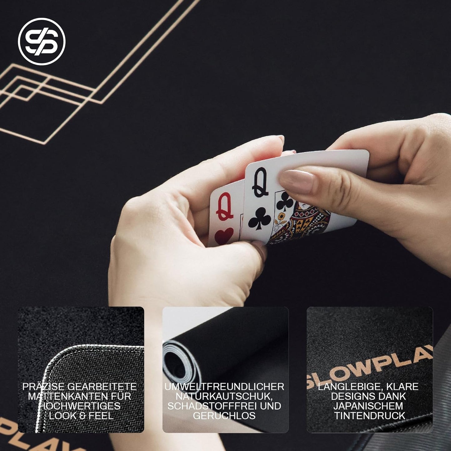 Texas Holdem Pokermatte 180x90cm - Deluxe Pokerauflage, 180×90cm