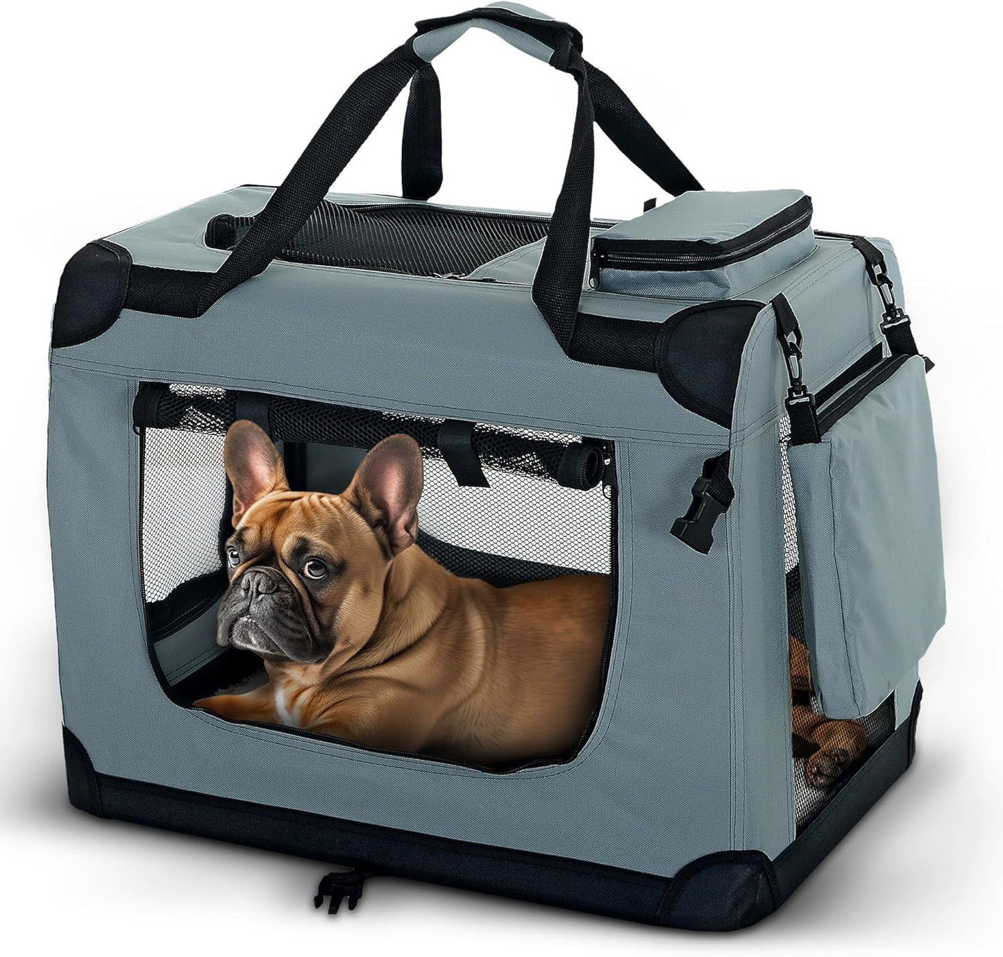 Faltbare Hundetransportbox, L 62 x B 42 x H 44 cm / Grau