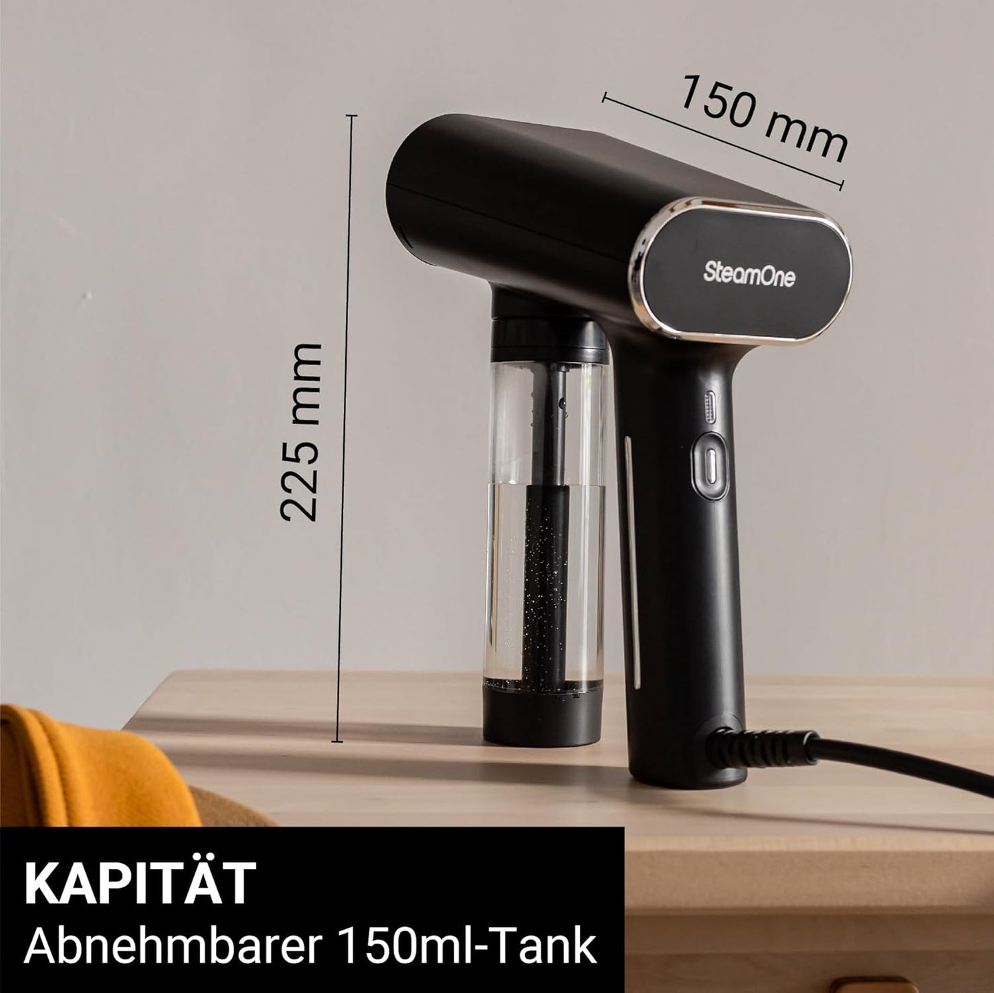 Dampfglätter mit Abschaltautomatik, Liter 150ml / Schwarz