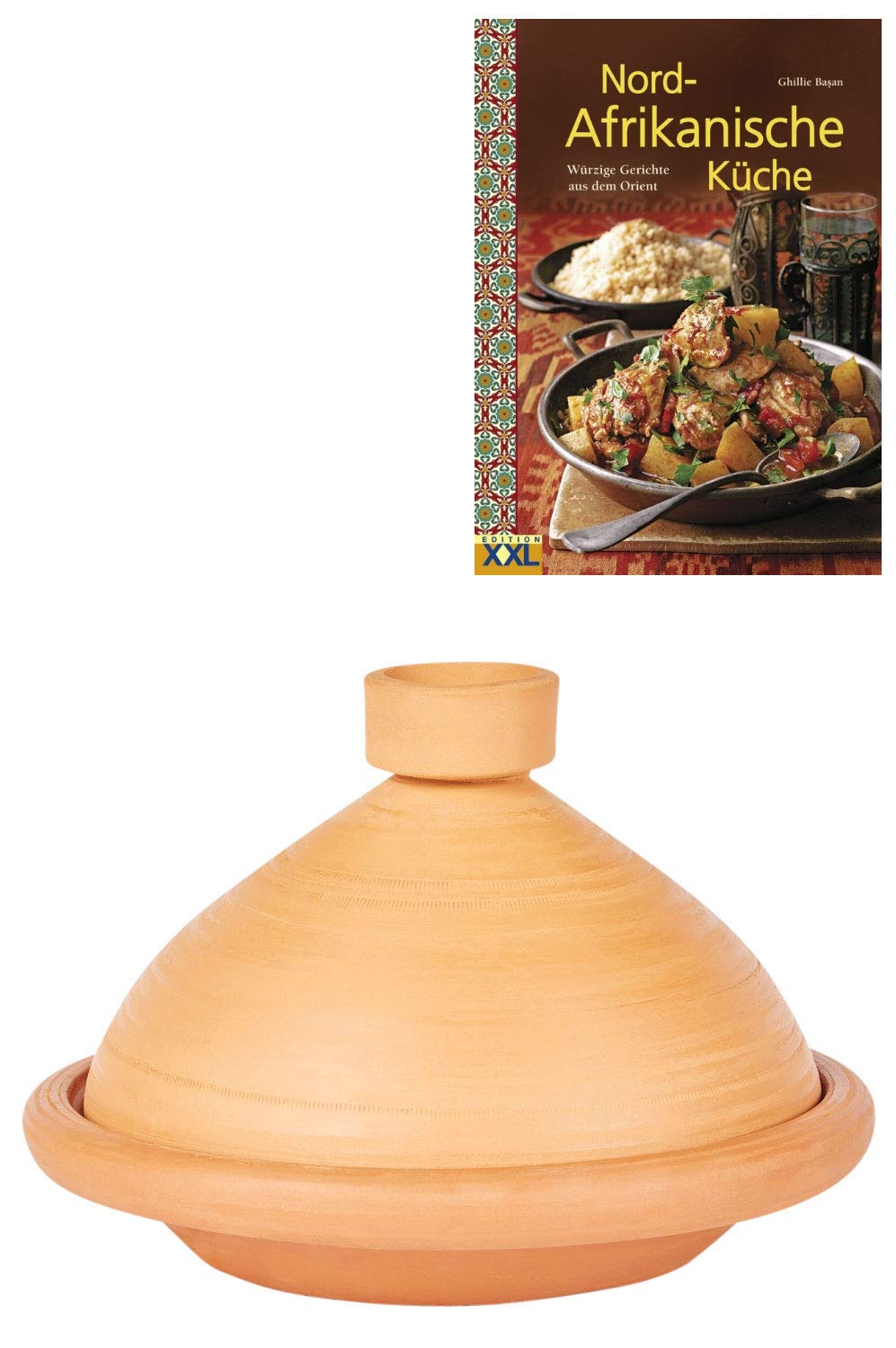 Marokkanischer Tajine Topf mit Kochbuch (31cm)