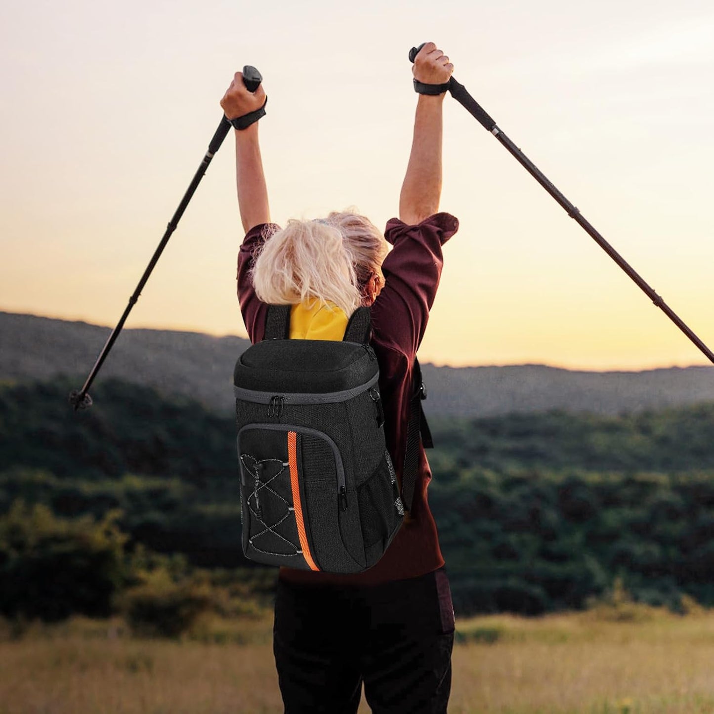 Wasserdichter Kühlrucksack, Schwarz