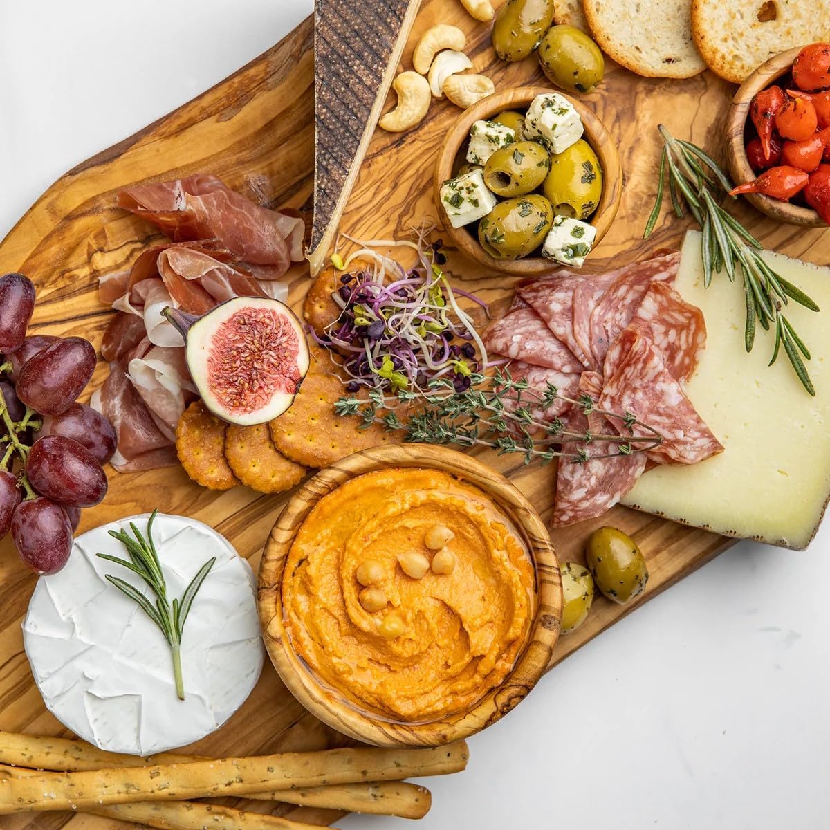 Tapas & Brotzeit Geschenkset aus Olivenholz, 1 Geschenkset Brotzeit 2
