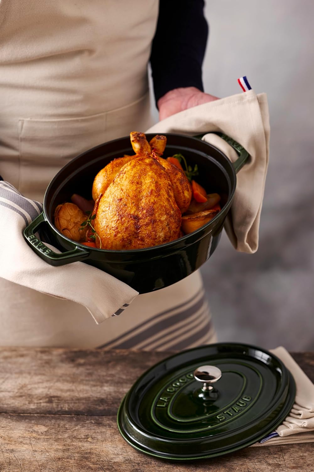 Gusseisen-Bräter Cocotte, 29 cm Basilikum/Grün