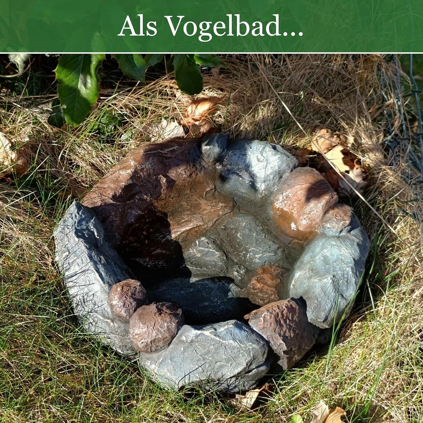 Vogelbad Wassertränke für Garten 35 cm
