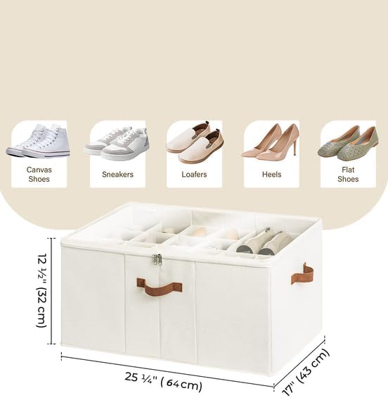 Grosser Schuh-Organizer, 64 × 43 × 32 cm Beige