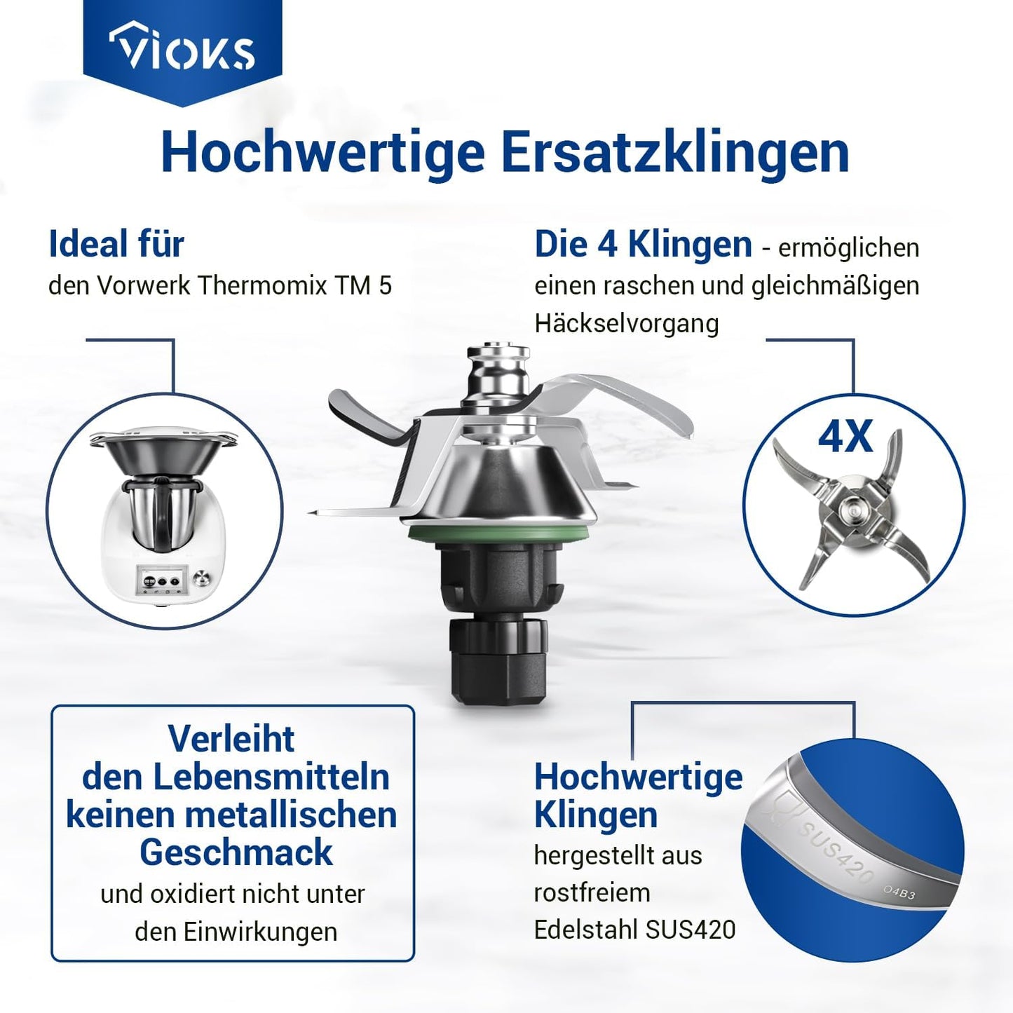 Ersatzmesser für Thermomix TM5, Messer Tm5