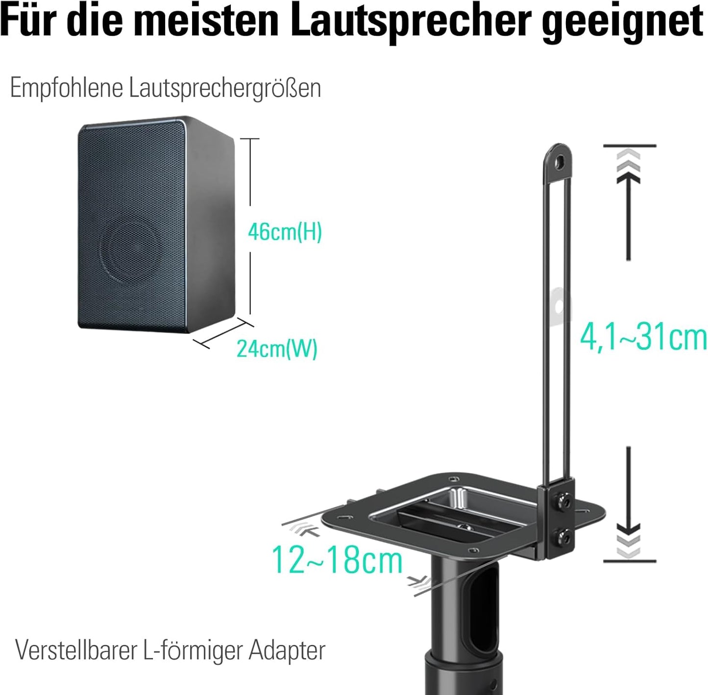 2er-Set Höhenverstellbare Lautsprecherständer