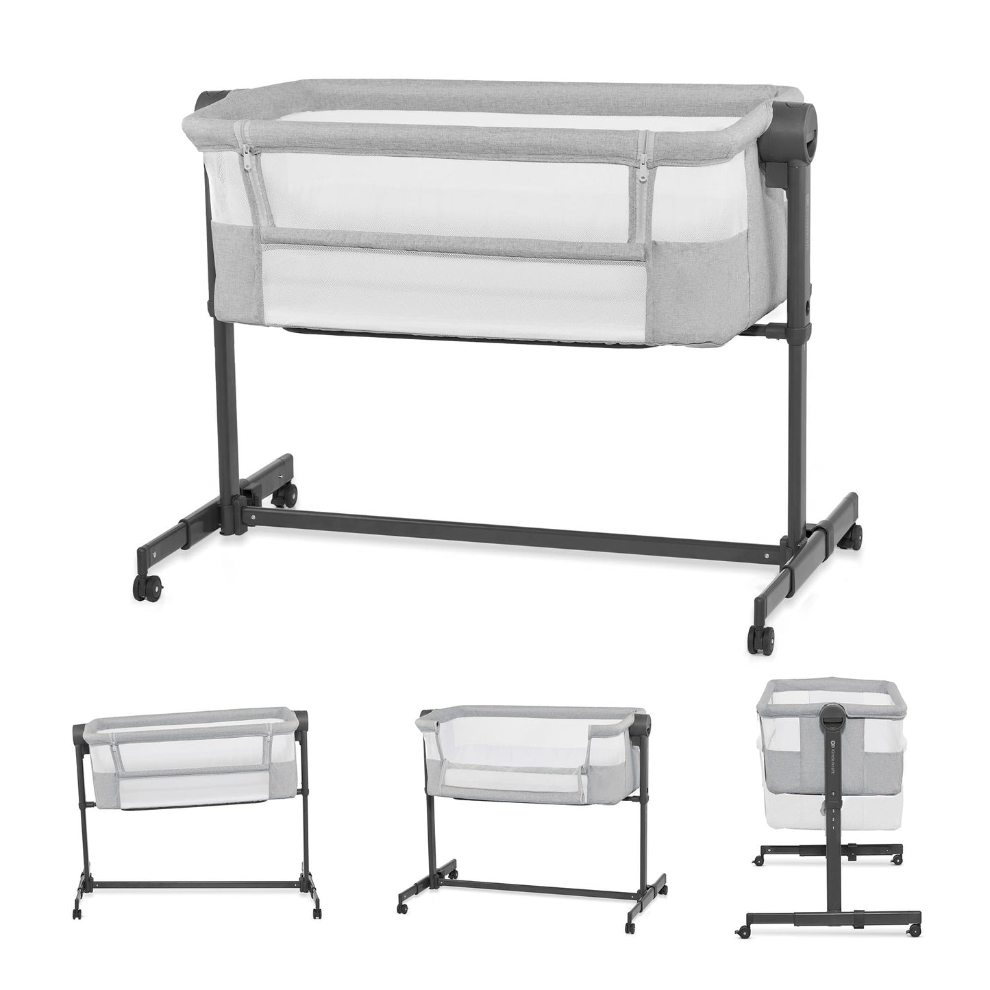 Neste Up 2 Beistell- und Reisebett mit Matratze, Neste Gray
