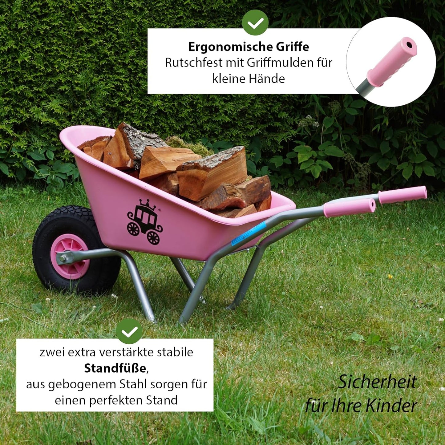 Kinderschubkarre Uni, Prinzessin | Rosa
