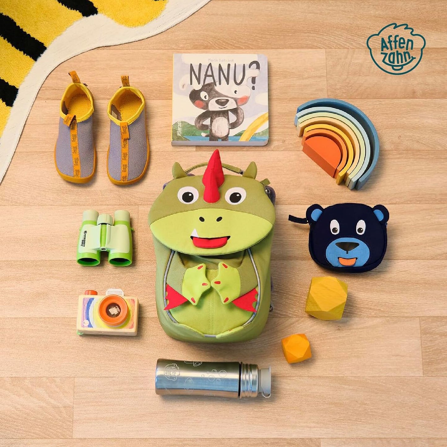 Kindergarten-Rucksack Kleiner Freund, Einheitsgrösse Drache - Grün