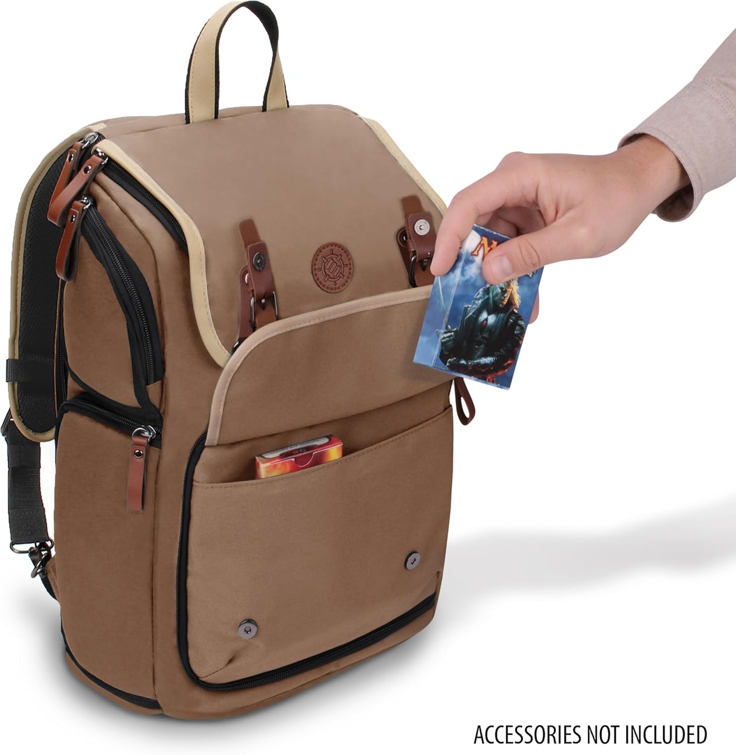 Sammelkarten-Aufbewahrungsbox-Rucksack, Einheitsgrösse Bräunen