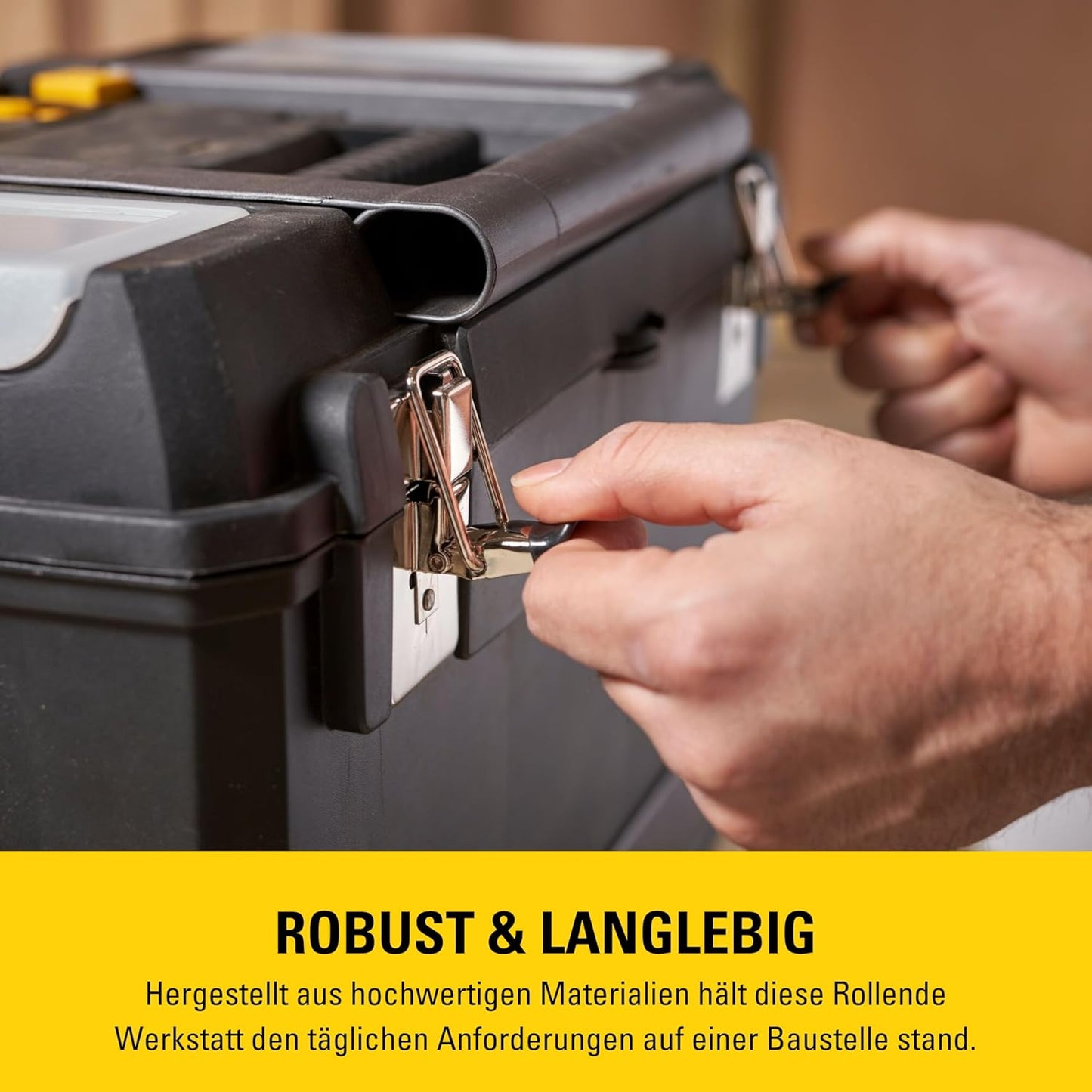 Rollbares Werkzeugboxen-Set, 1 Schwarz/Gelb