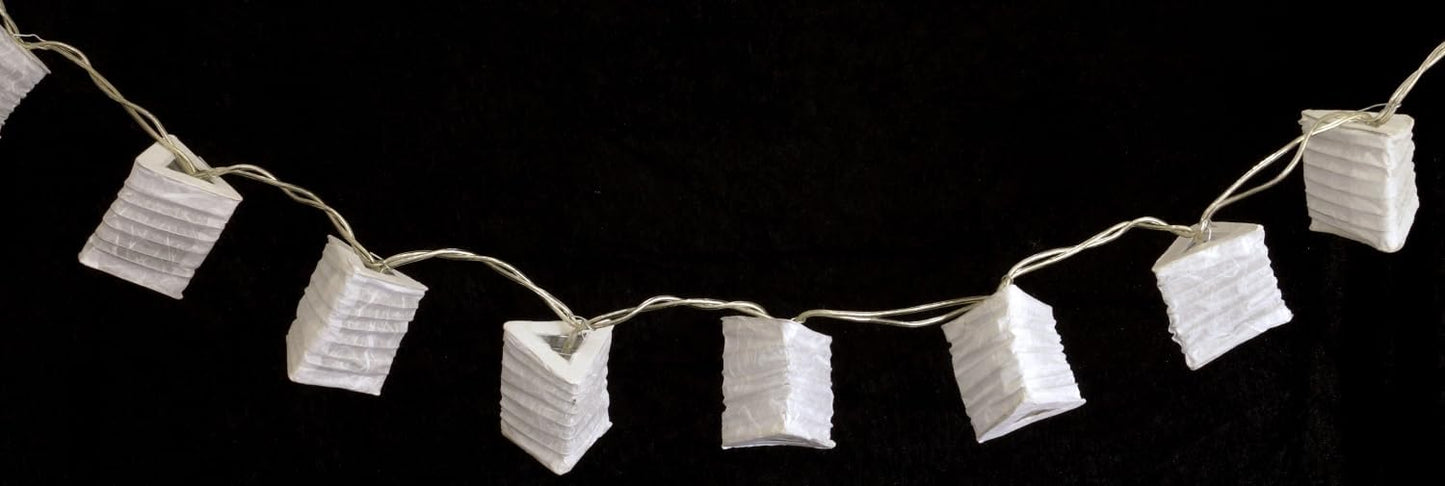 Lichterkette Lampions Triangle mit 20 LEDs, Mix Naturweiss, normal