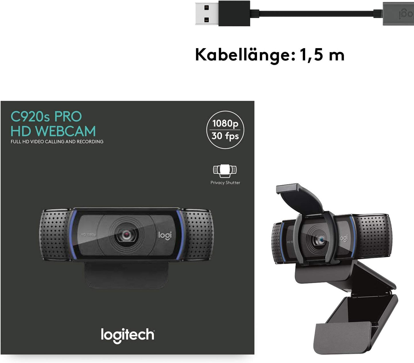 Webcam HD Pro C920S, Webcam