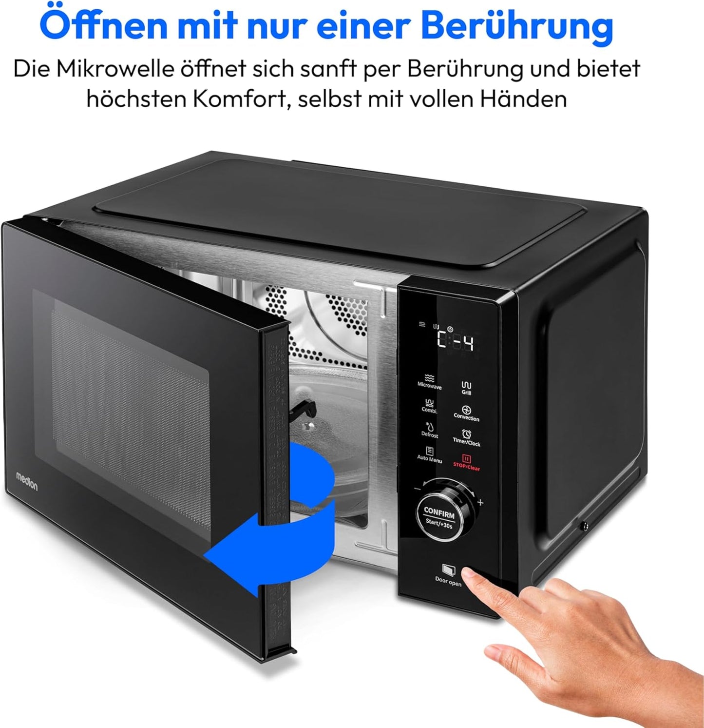 Mikrowelle mit Grill & Heissluftfunktion (23L, 11 Programme), 23 Liter Grill + Heißluft