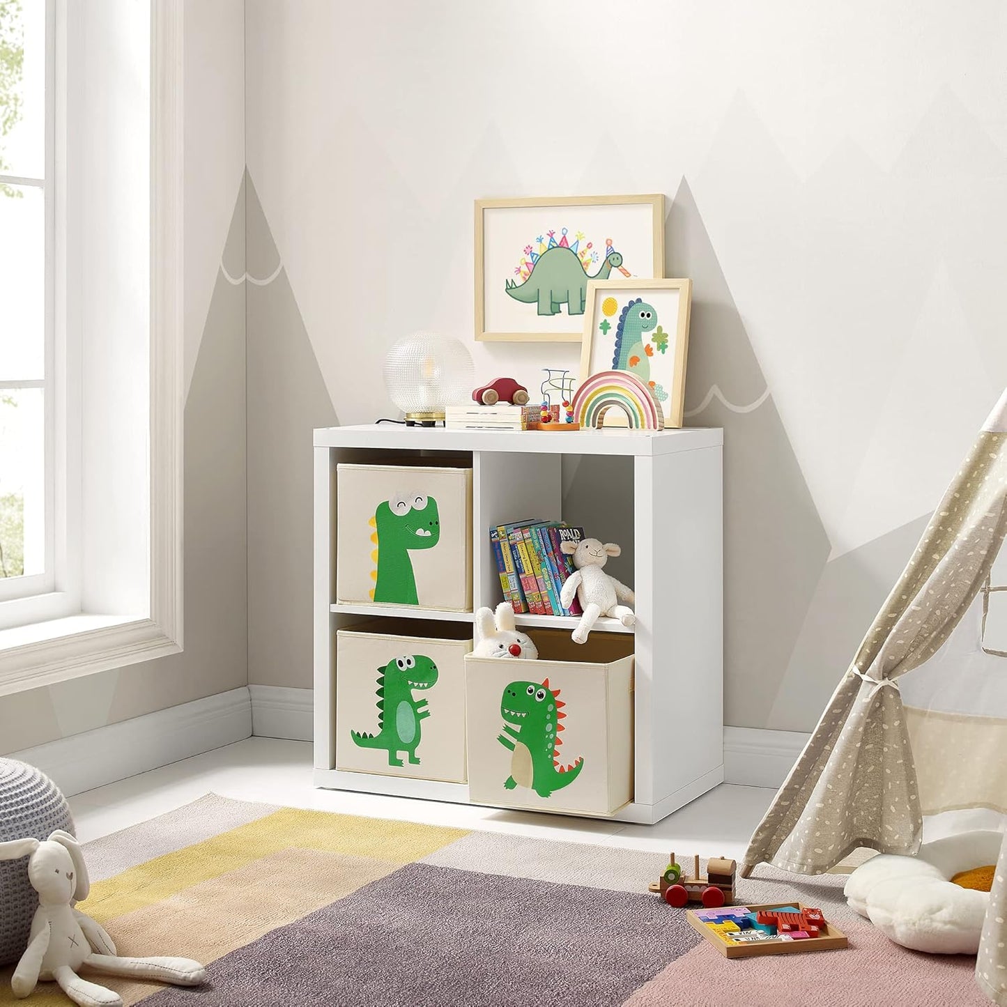 Faltbare Aufbewahrungskörbe mit Dinosaurier-Motiv (3er Set)