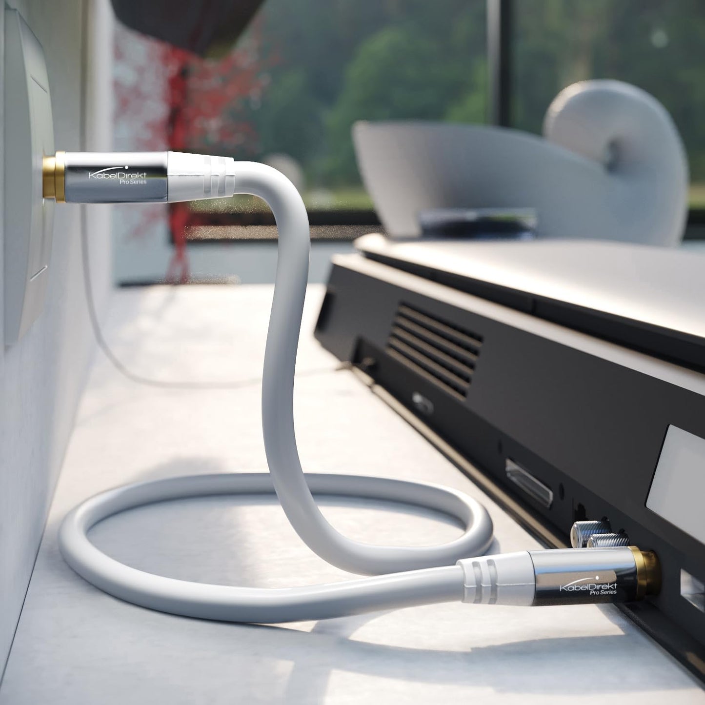 4K Antennenkabel Koaxialkabel für TV, 12,5m Weiß