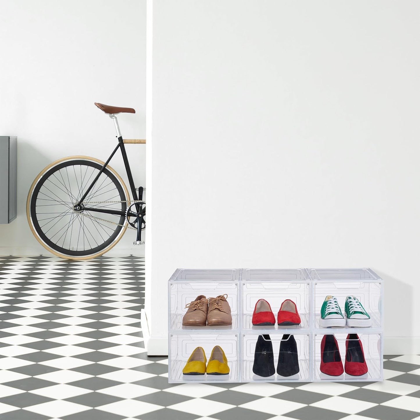 Stapelbare Schuhboxen für Sneaker (6er Set), Transparent 6er Set