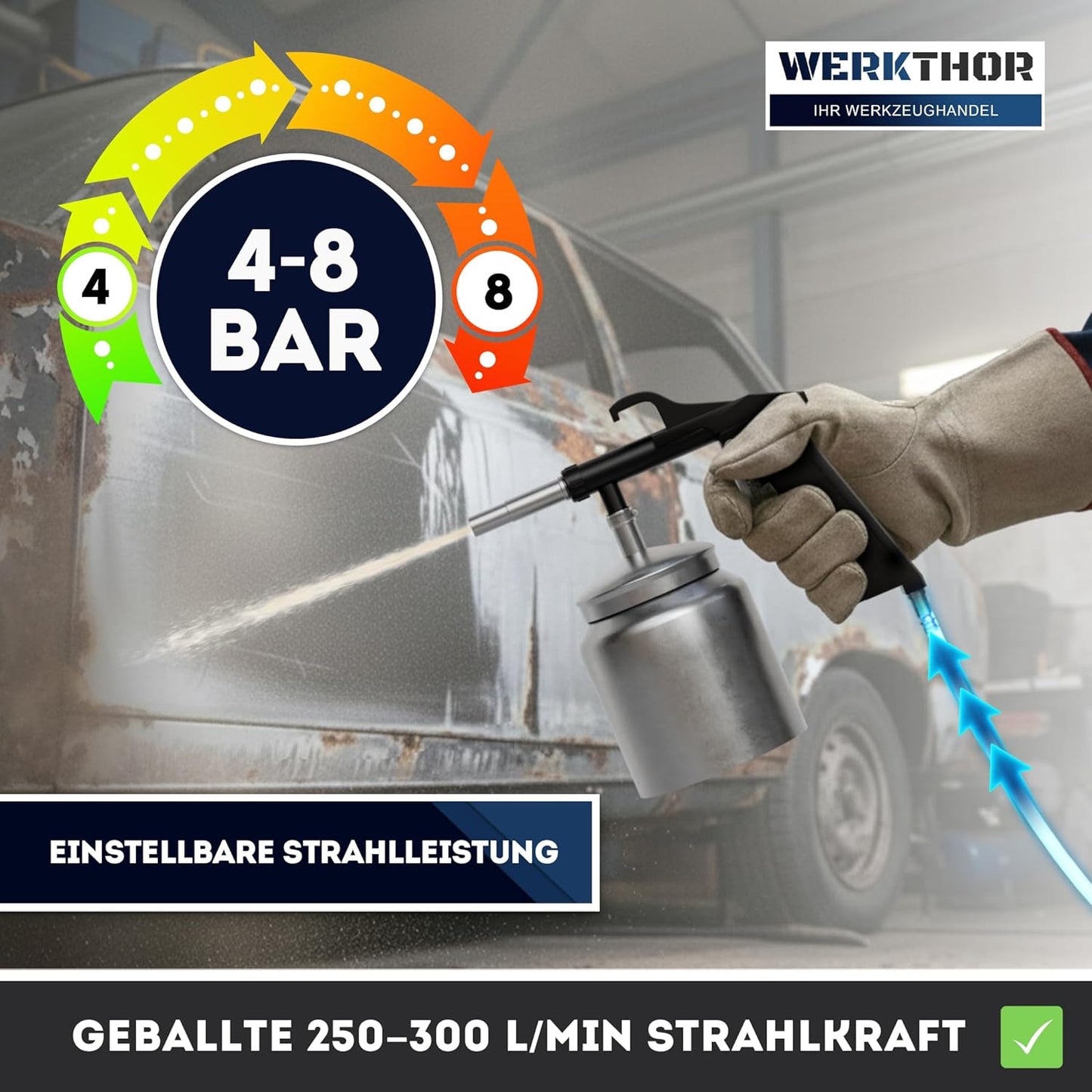 Sandstrahlpistole mit Becher