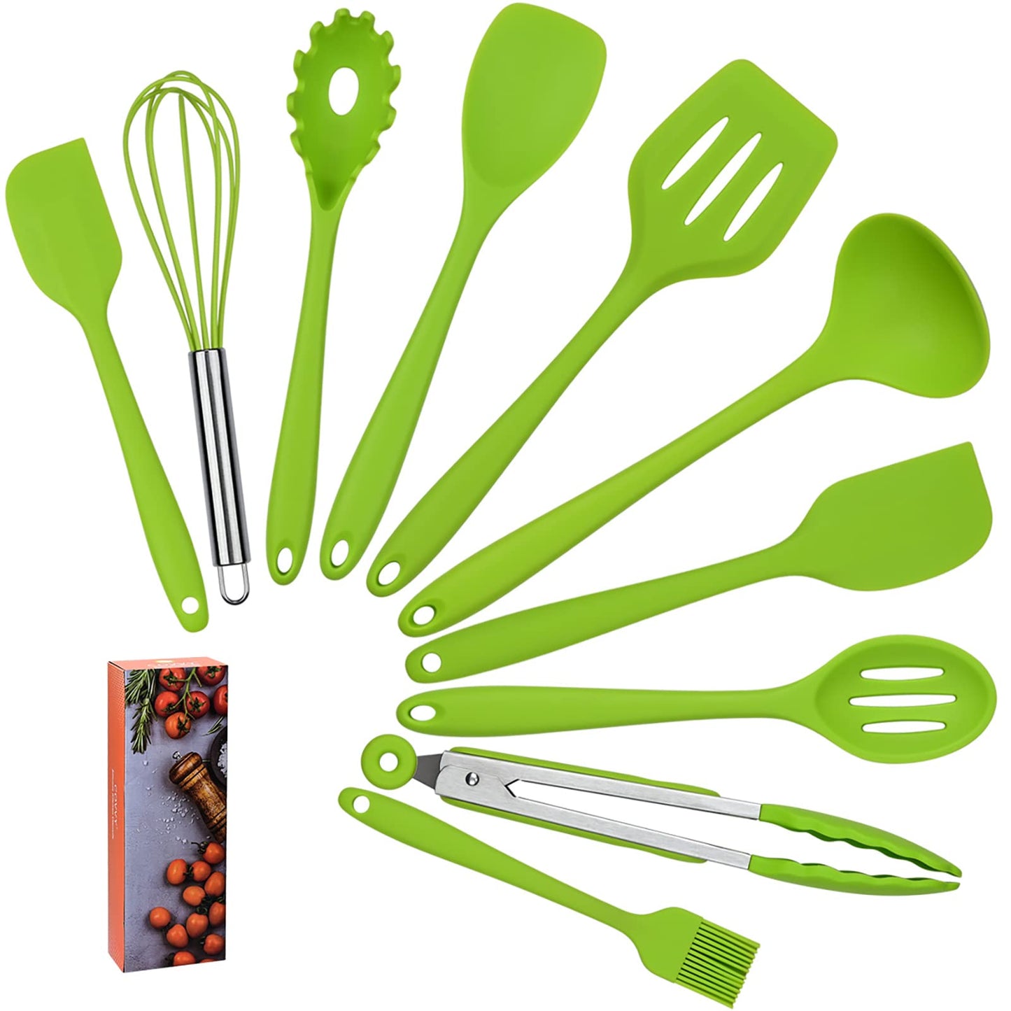 10-teiliges Küchenhelfer-Set, Grün
