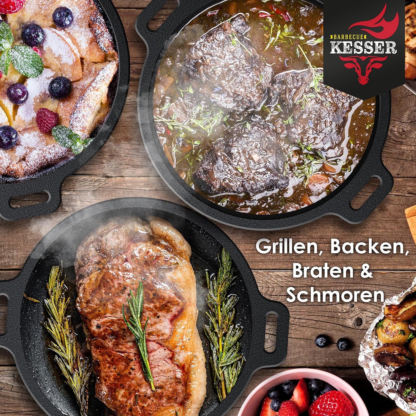 Dutch Oven Set, DO45P - 4.2 Liter, Topf ohne Füsse