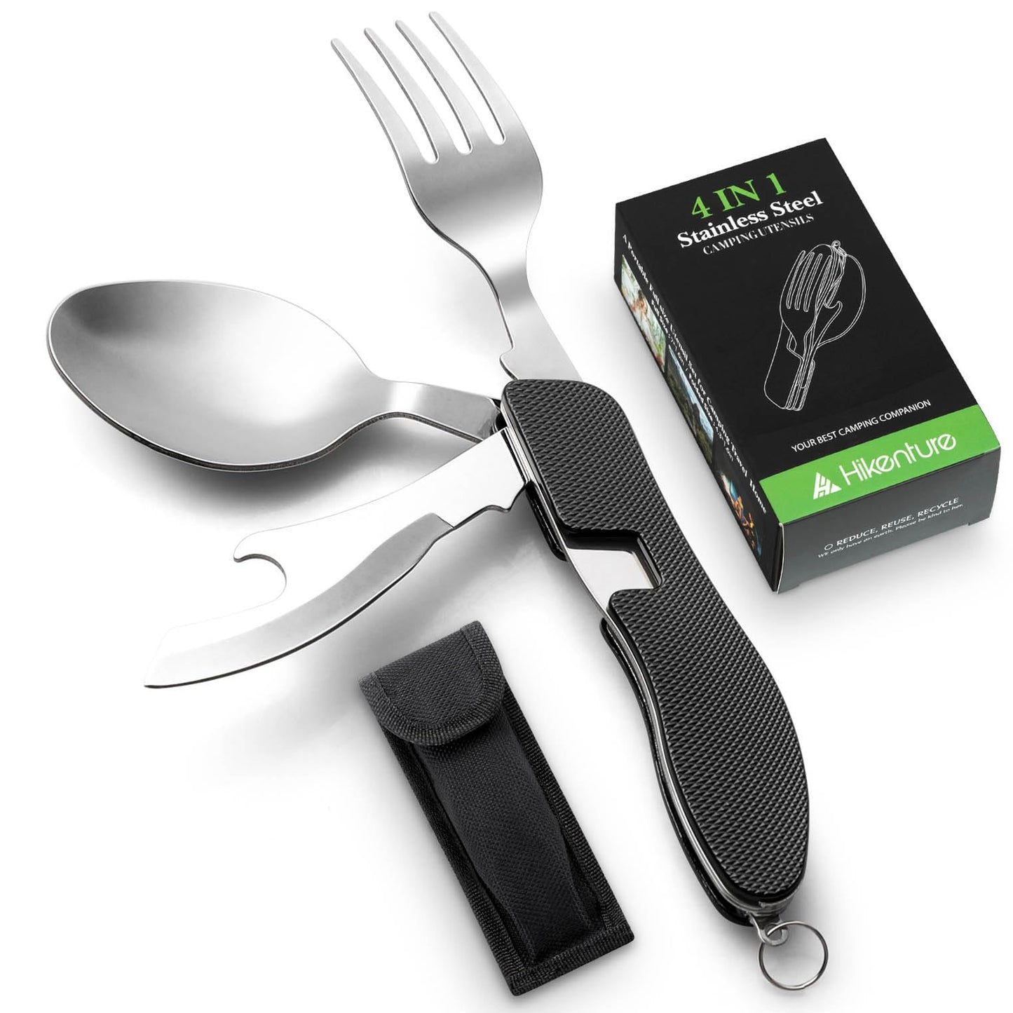 Campingbesteck Set, Schwarz