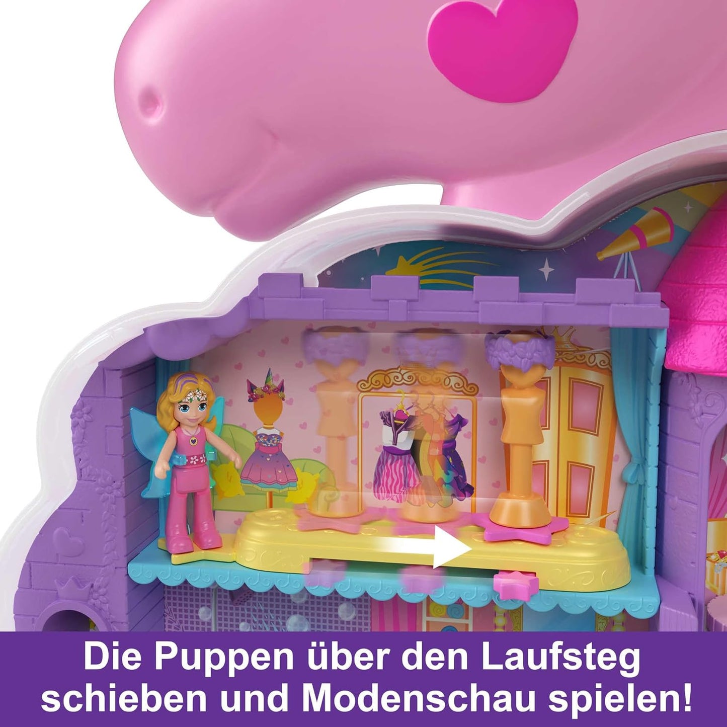 Styling-Kopf Spielset mit Puppen und Zubehör, Regenbogen-einhorn-salon