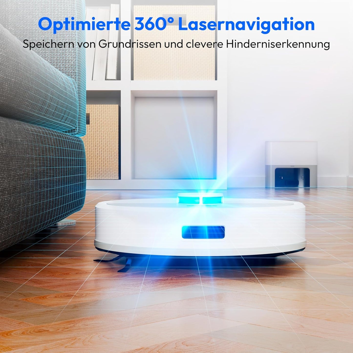 X22 SW+ Saugroboter mit Absaugstation & Wischfunktion, Grau