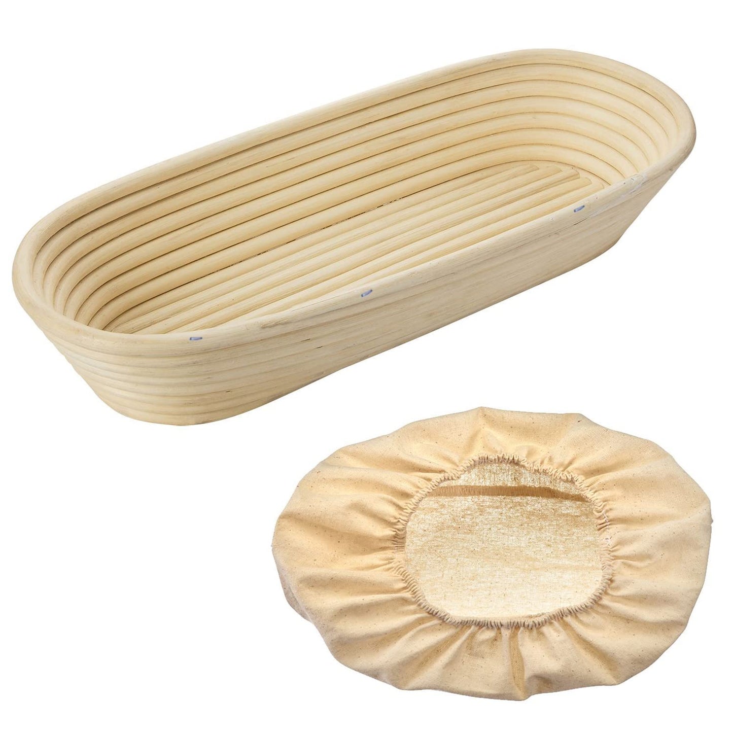 Gärkörbchen-Set, Oval, Ca. 39,5 Cm, mit Bezug Länge: 39,5 cm