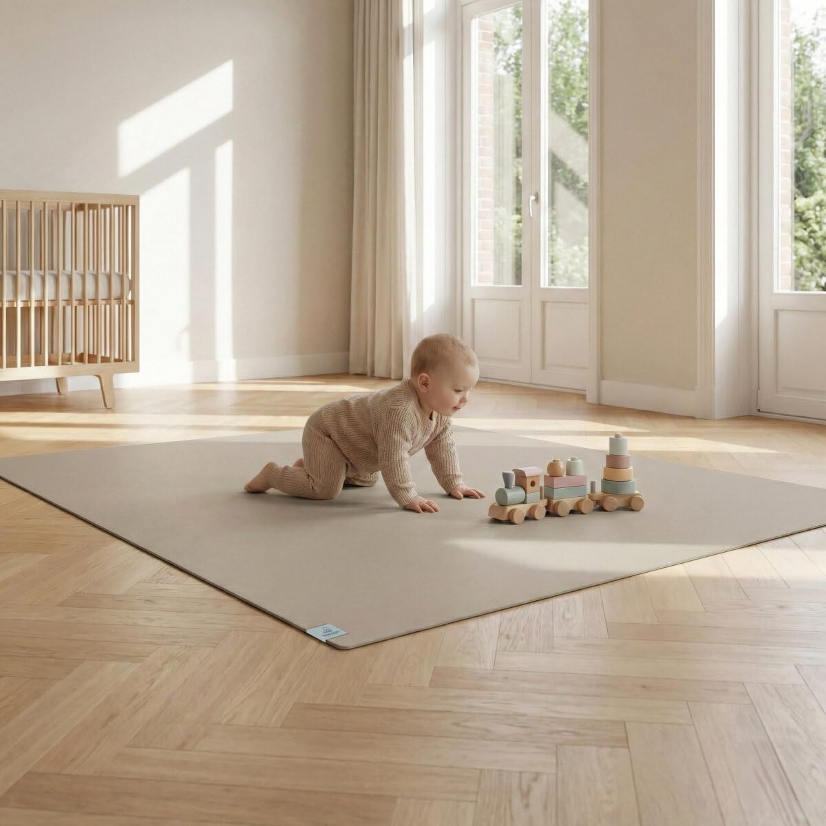 Anti-Rutsch Krabbelmatte, Sand / Beige 120x200 cm (1er Pack)