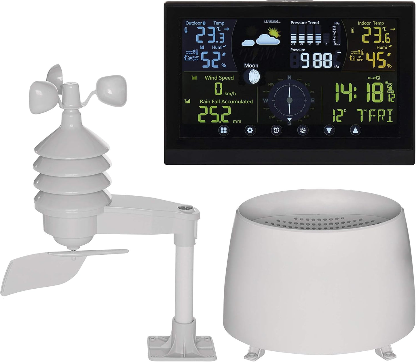 Funk-Wetterstation mit Aussensensor & Touchdisplay