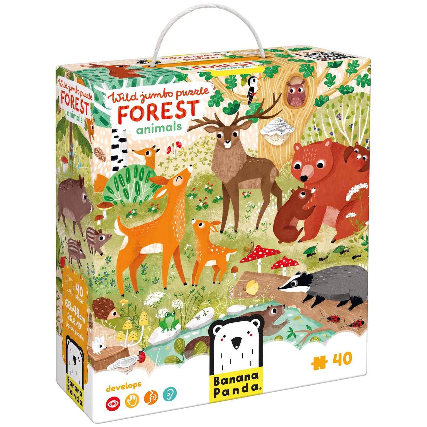 Wildes Jumbo -Puzzle Waldtiere – 40-tlg.