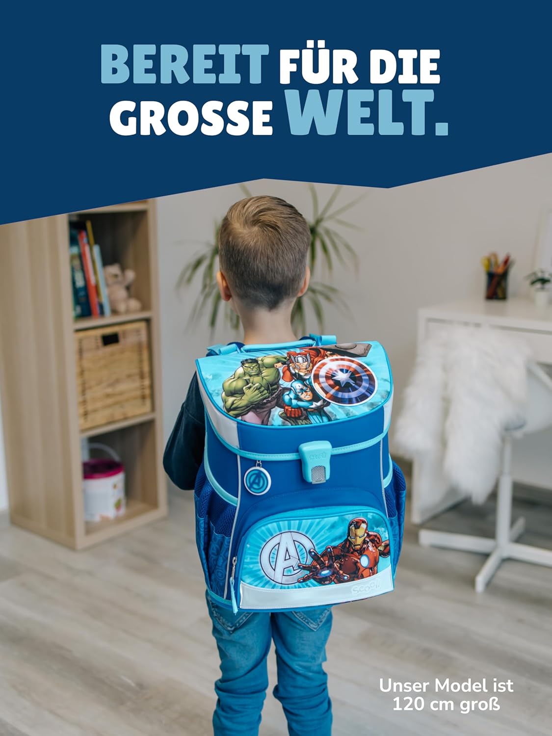 Ergonomisches Schulranzen-Set, 9-teilig, Marvel Avengers, 9-teiliges Set mit Sporttasche
