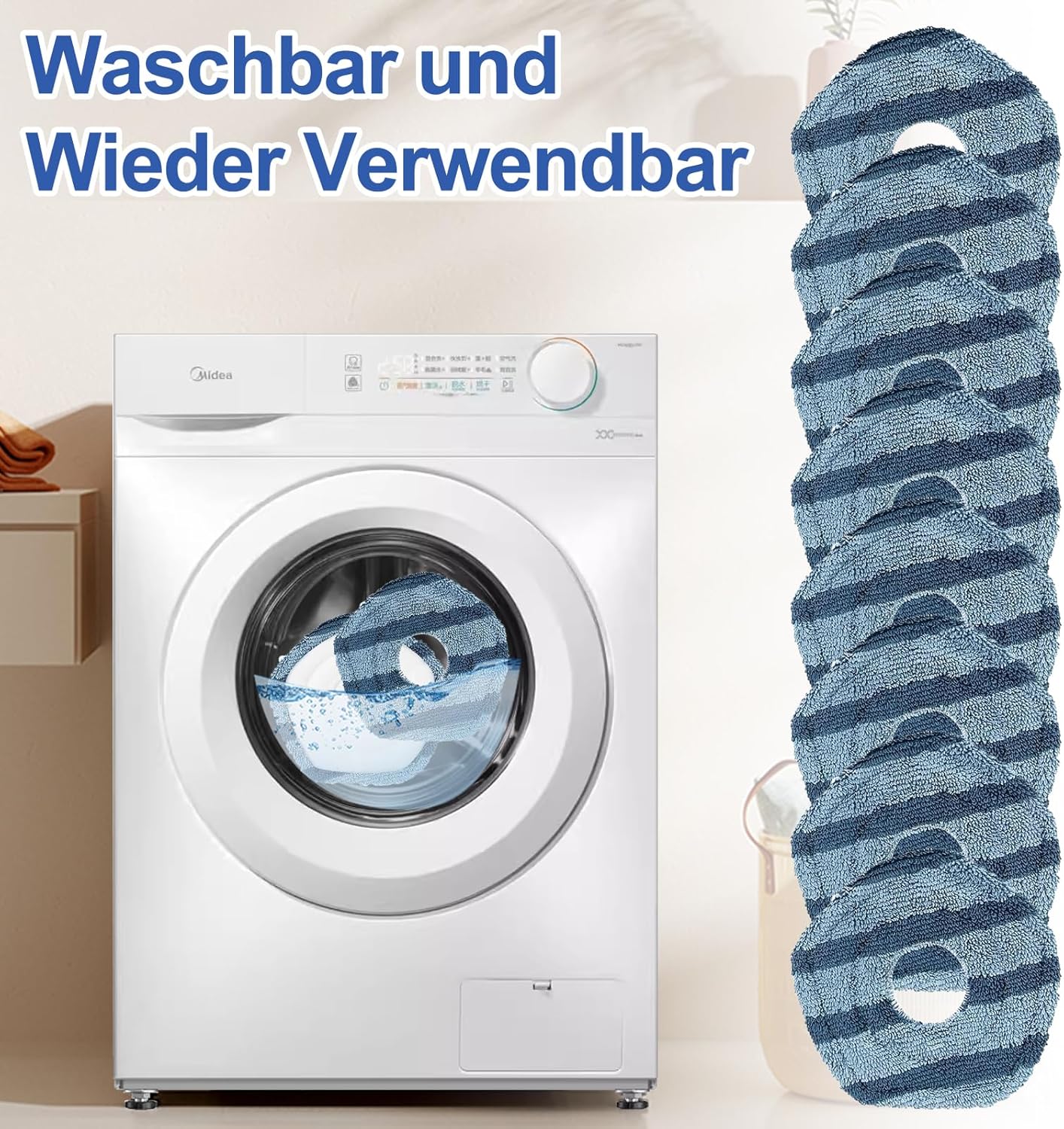 8 Stück Wischtücher Ersatzset für Eufy X10 Pro/X9 Pro, Wischpad für Eufy X10 Pro Omni