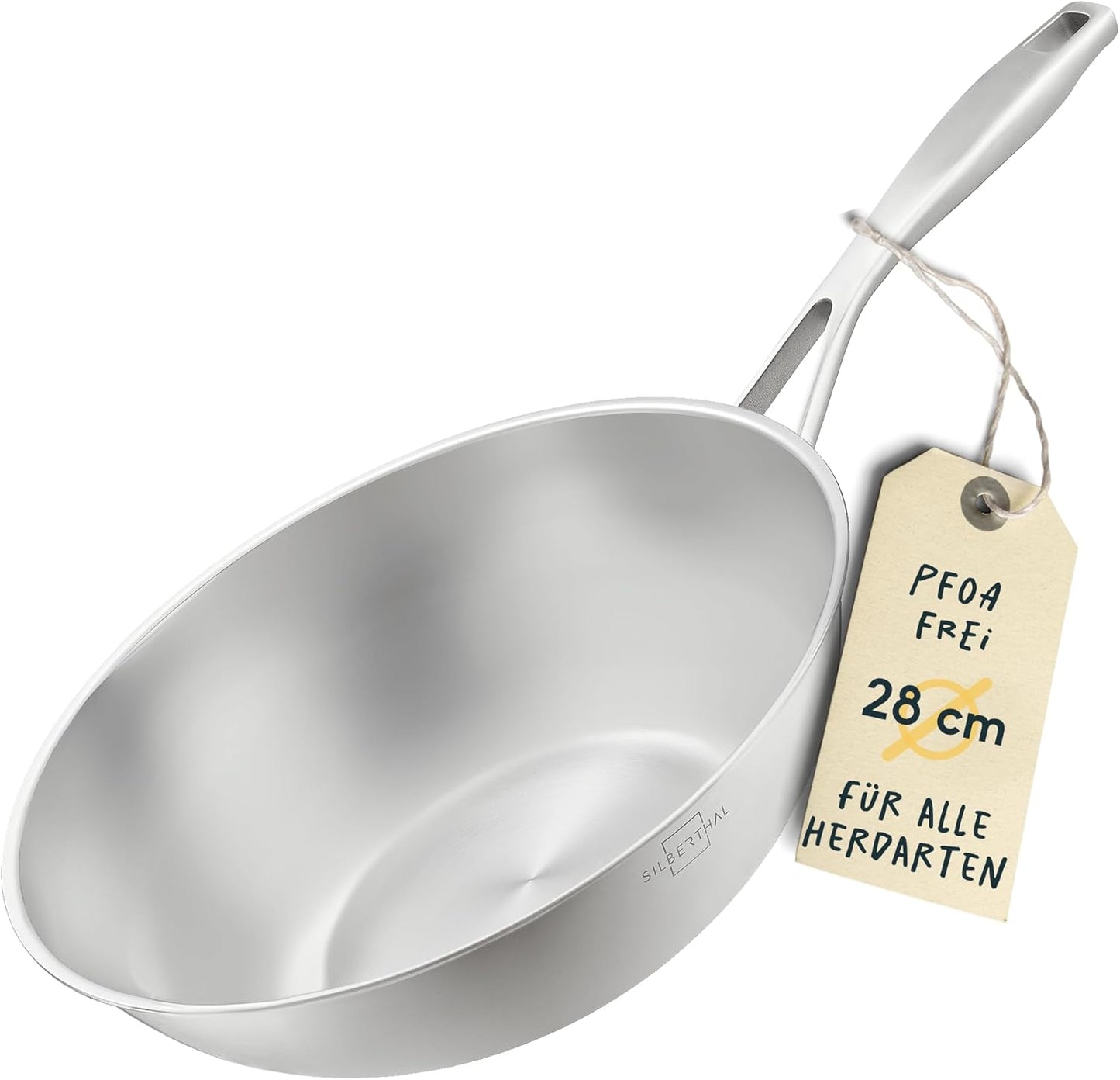 Wokpfanne, Unbeschichtet Wok 28cm