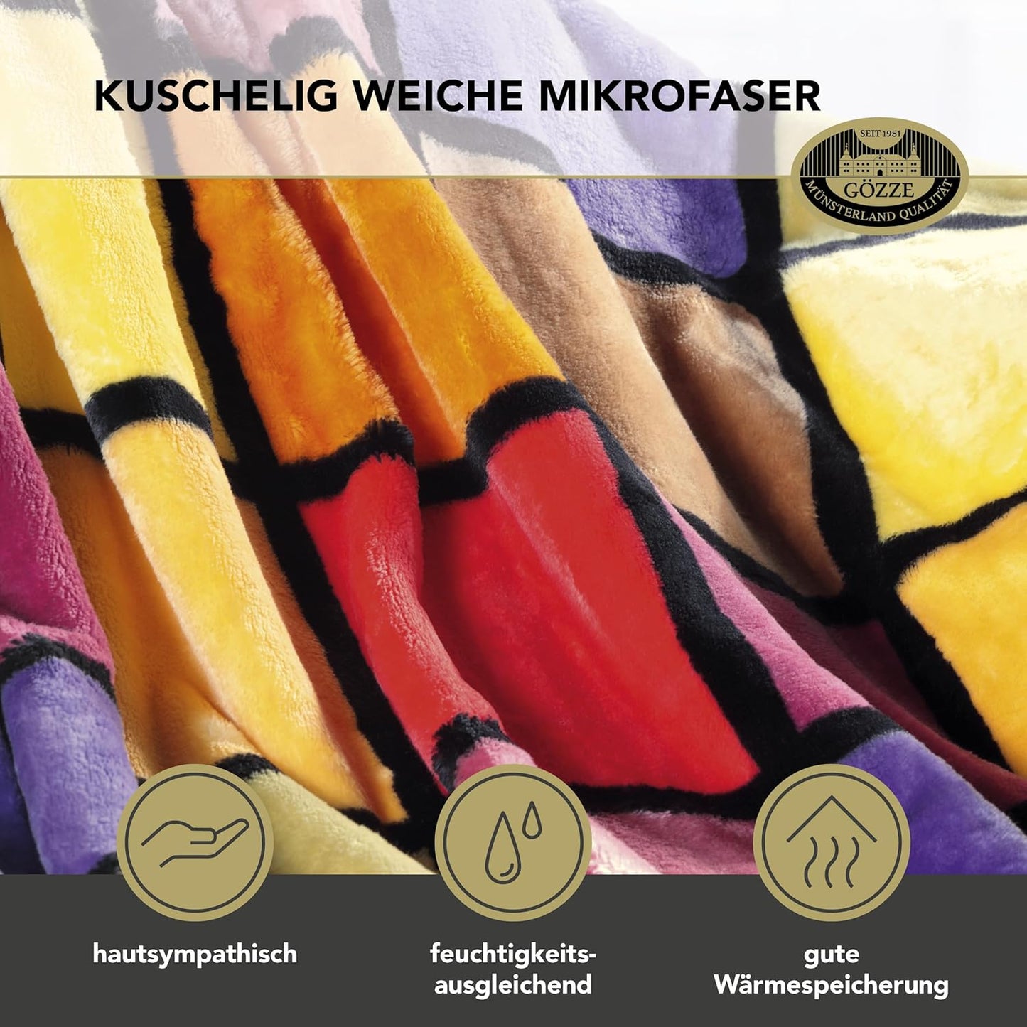 Kuscheldecke mit Cashmere-Feeling, 150 x 200 cm, Orange/Rot/Gelb