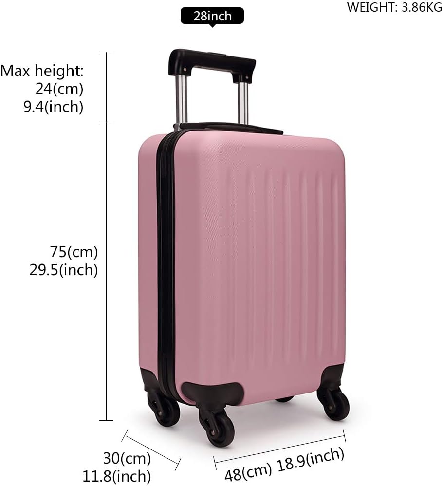 Hartschalen-Reisekoffer mit 4 Rollen, Pink Grosser Koffer