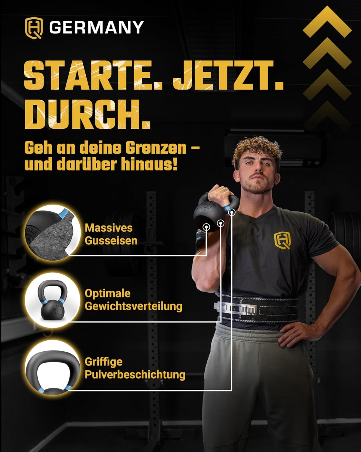 Powdercoat Kettlebell Starter-Set, +Starter-Set (6kg+8kg+12kg)