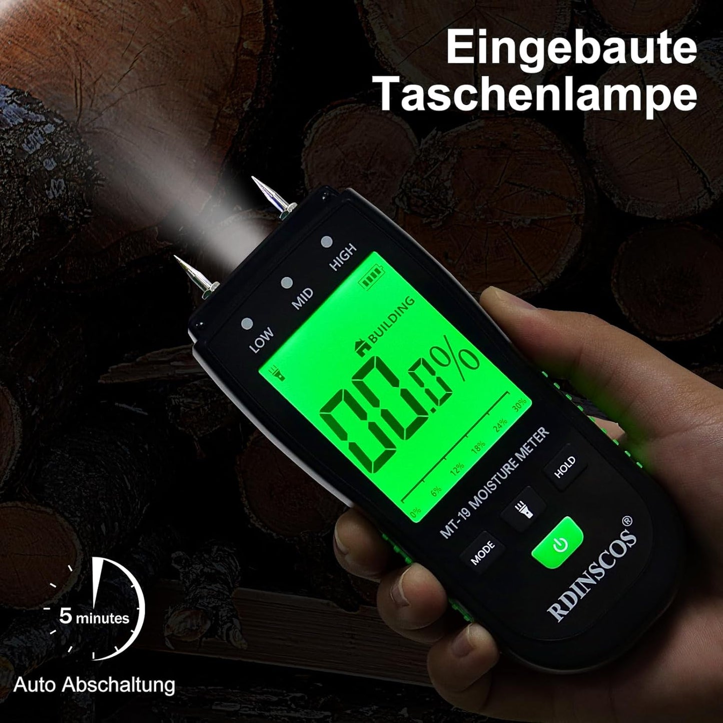 Feuchtigkeitsmessgerät, Schwarz