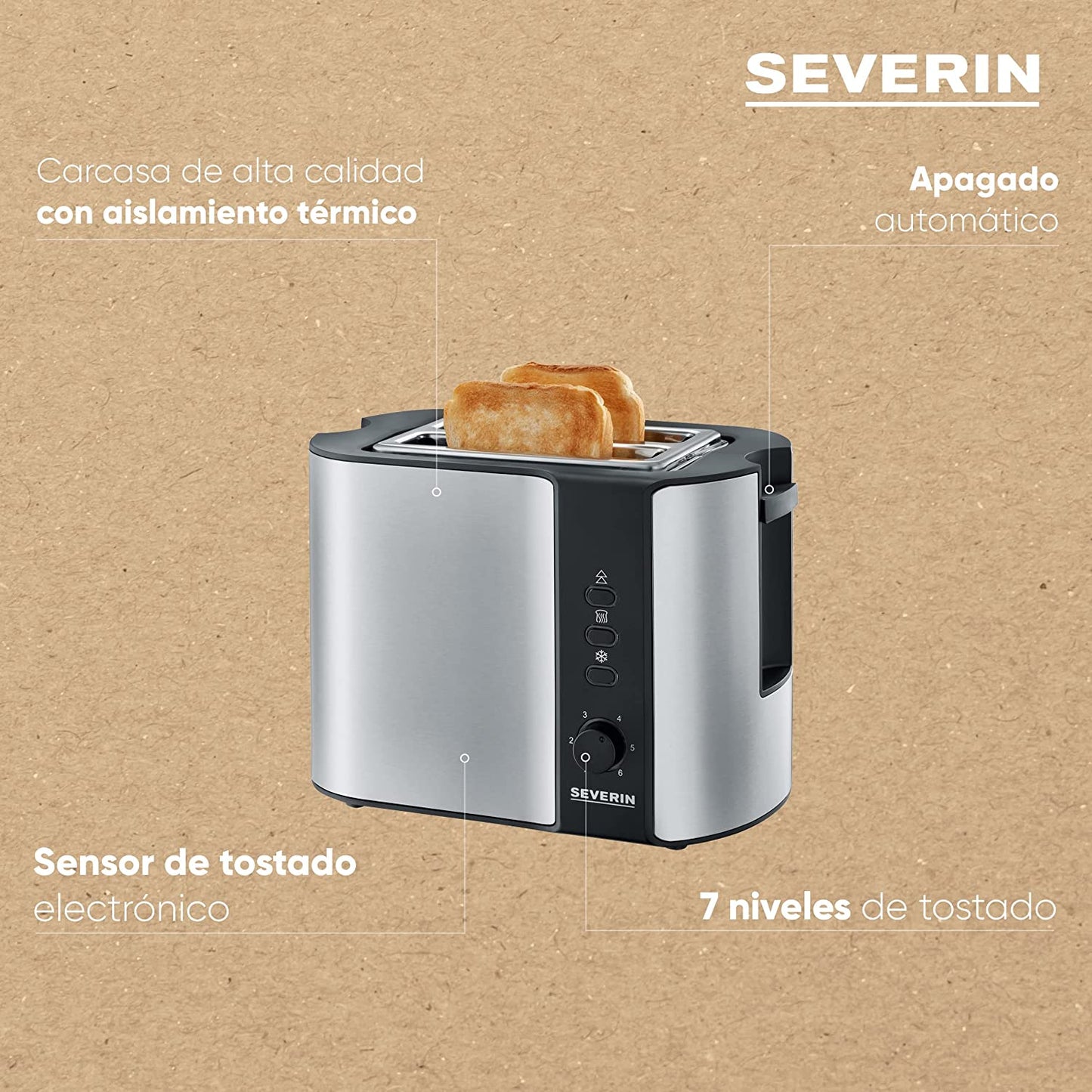 Automatik-Toaster AT 2589, Edelstahl