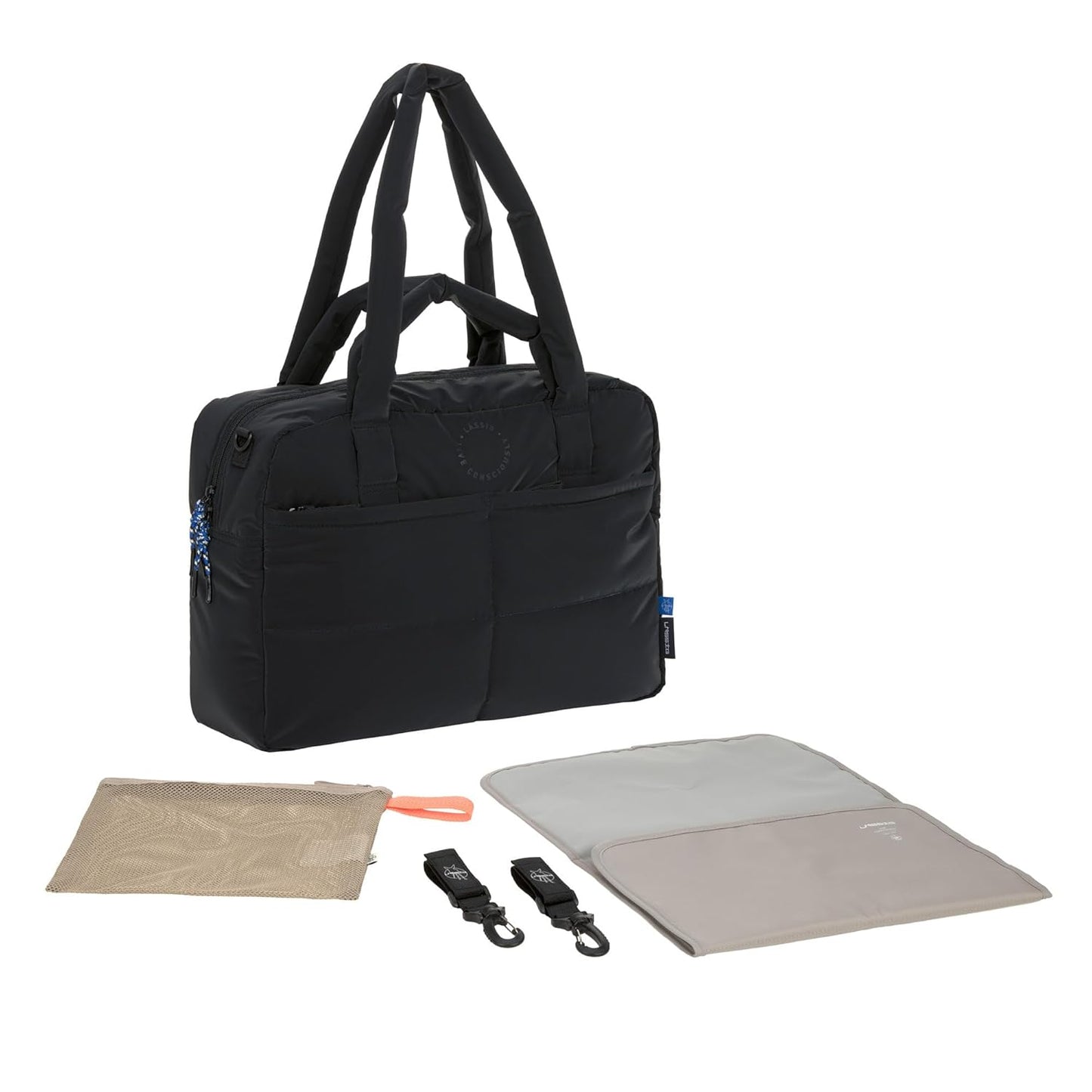 Baby Wickeltasche mit Wickelunterlage, Schwarz