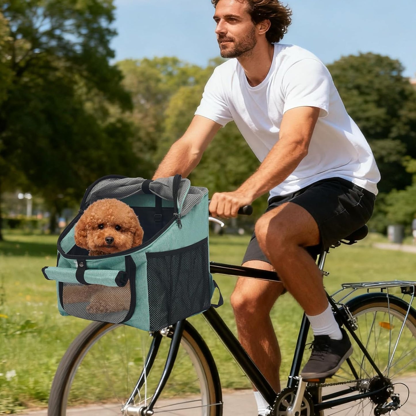 Faltbarer Hundefahrradkorb, Blau