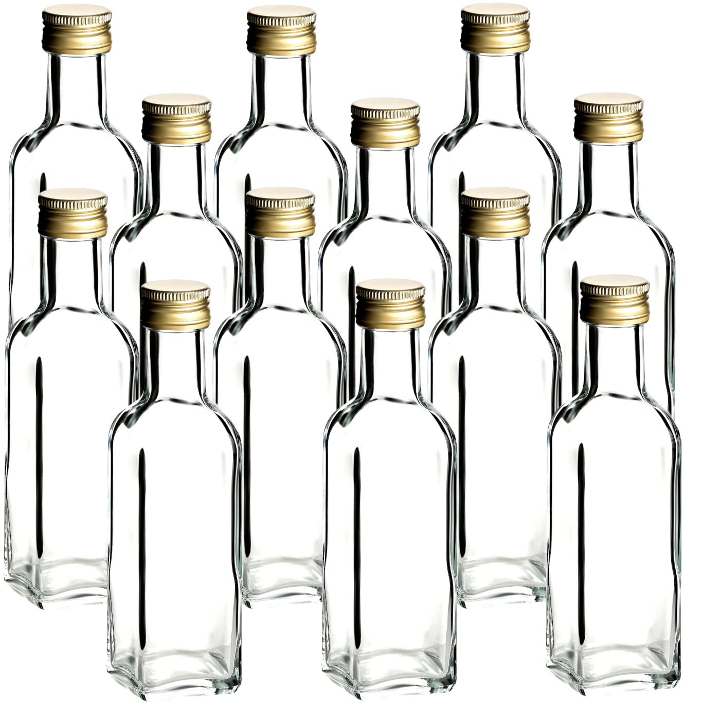 Glasflaschen-Set Maraska, Goldfarben 12 Stück