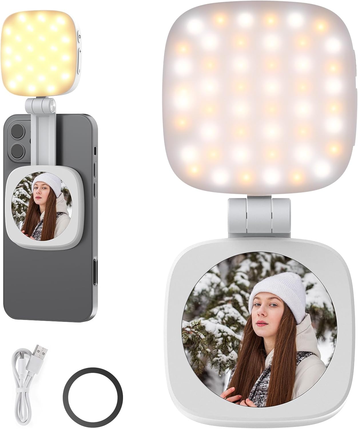Magnetisches Selfie Licht für iPhone MagSafe, NL48B Weiß