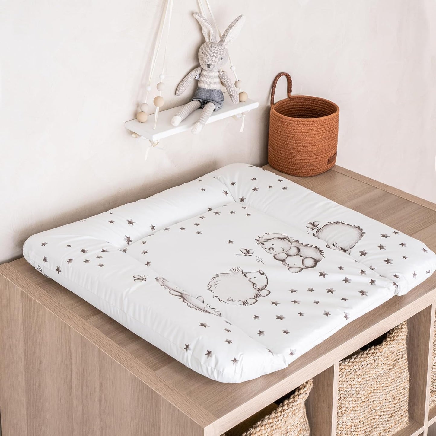 Wasserdichte Wickelauflage Softy, Igelfamilie 65x75 cm