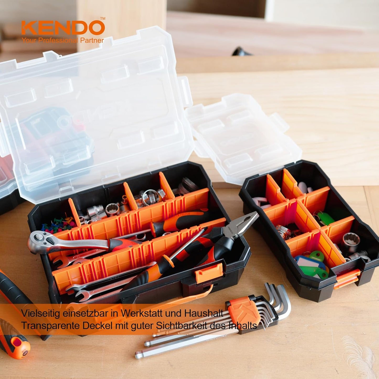 3-teiliges Sortierboxen-Set für Kleinteile, 32 Fächer Set 3-teilig