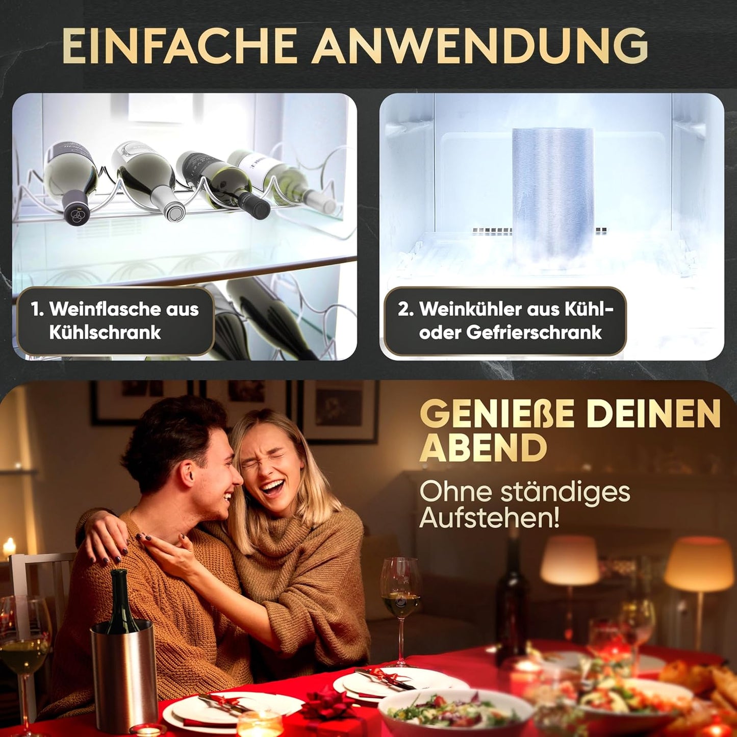 Weinkühler Edelstahl, Klein Weinflaschenkühler