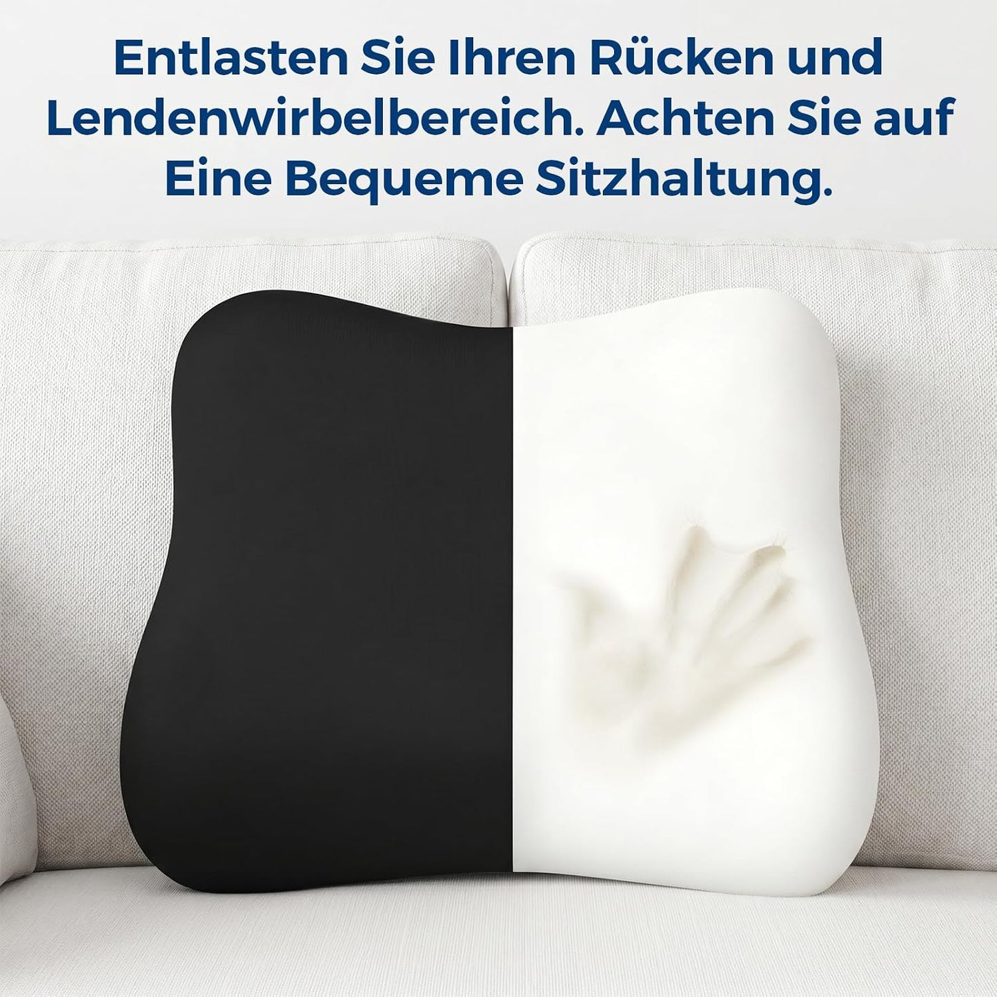 Ergonomisches Lendenkissen aus Memory Foam, Schwarz