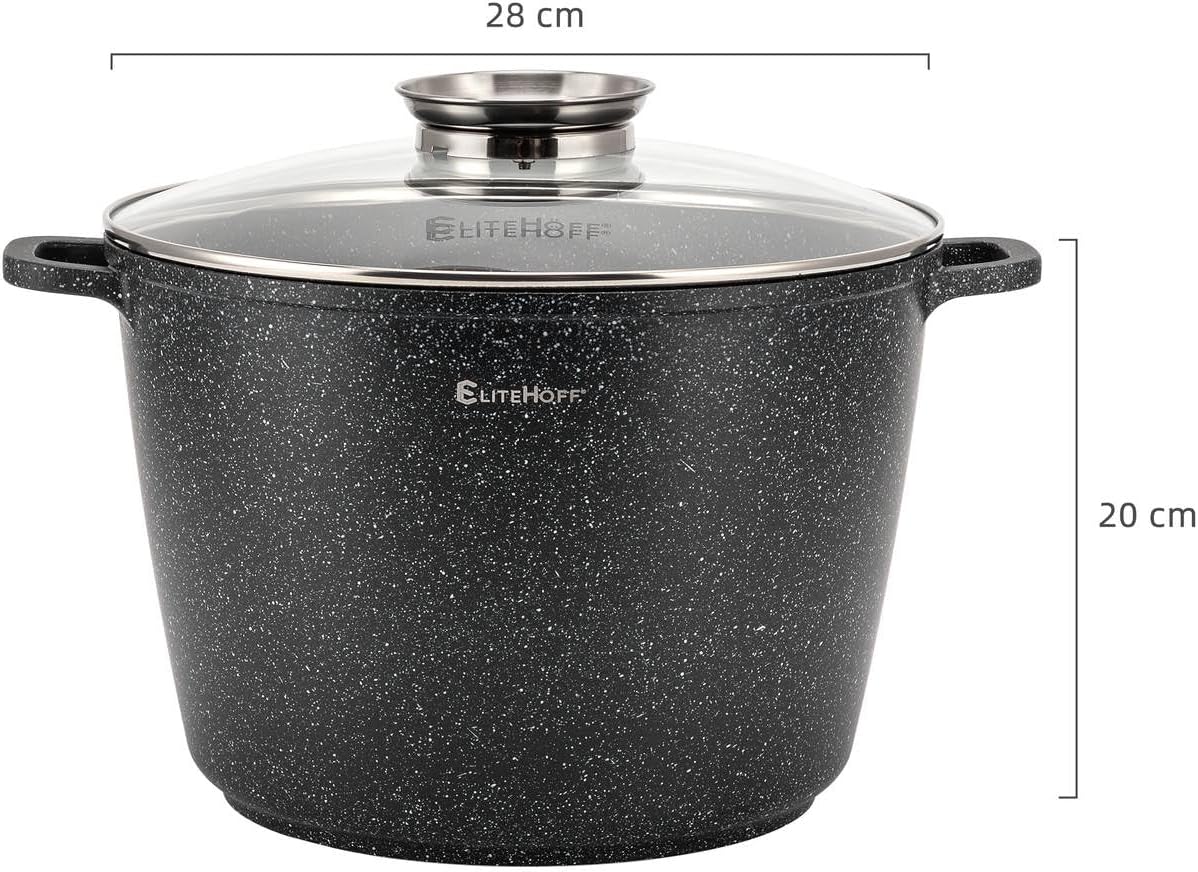 Kochtopf aus Aluminiumguss, Schwarz 10L Ø 28 cm
