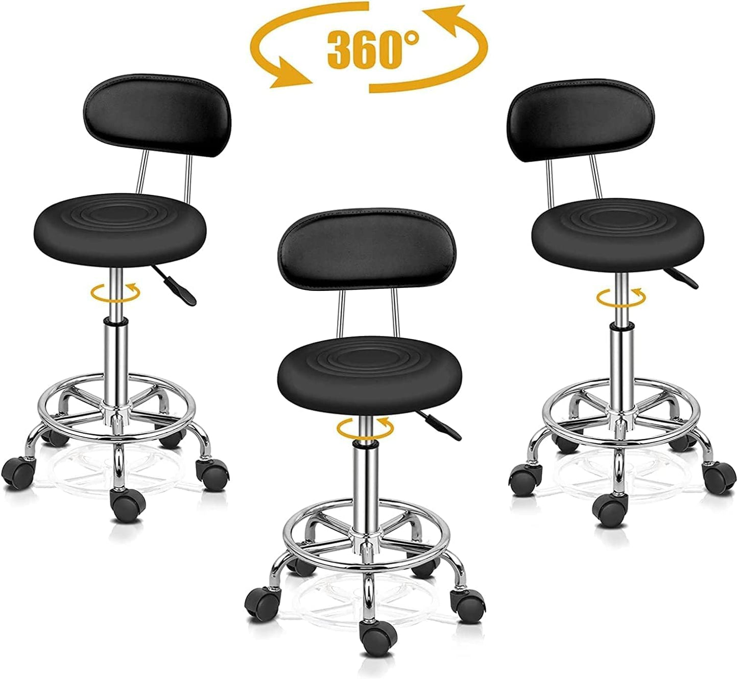 Ergonomischer Arbeitshocker, Schwarz 1